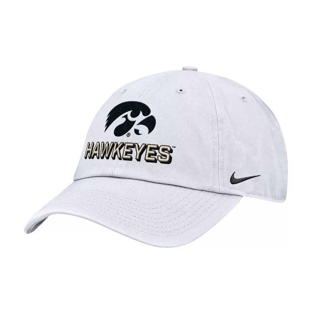 Nike Adult Iowa Hawkeyes White Game Day Club Adjustable Hat Size L/M New